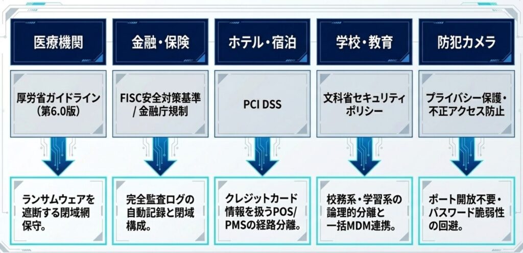 5つの主要産業における、厳格なコンプラインス要件への対応