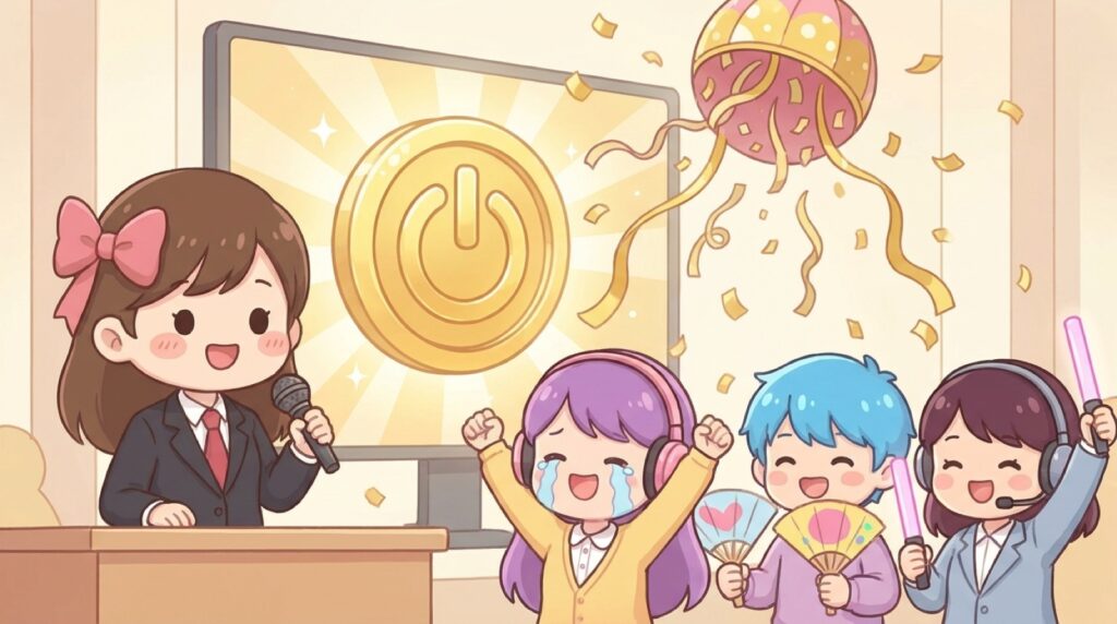 合格を祝うこころとガッツポーズのめろたち